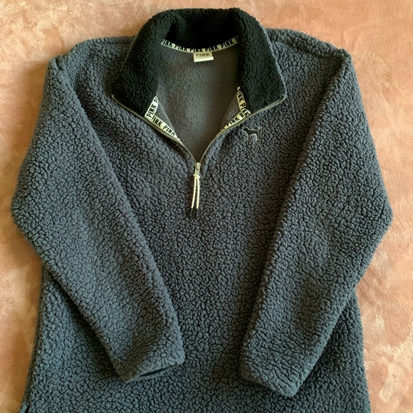 PINK Sherpa Quarter Zip - Picture 1 of 4